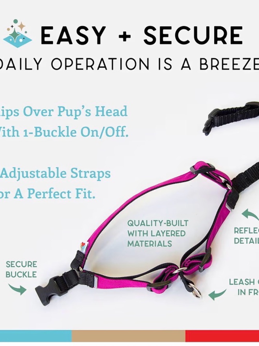 Wildebeest No Pull Dog Harness | Comfortable Training Harnesses Large - Picture 4 of 5